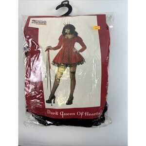 California Costumes Dark Queen Of Hearts Costume Short Dress Tulle Womens Large